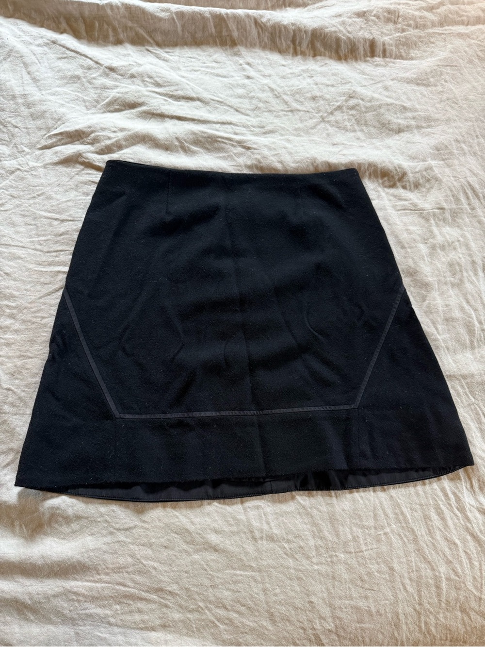 Tory Burch Black Mini Skirt with Subtle Paneling